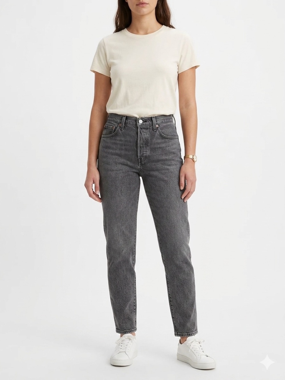 Women's Levi's Wedgie High Rise Jeans Size 26 Black Button Fly Slim Tapered Deni